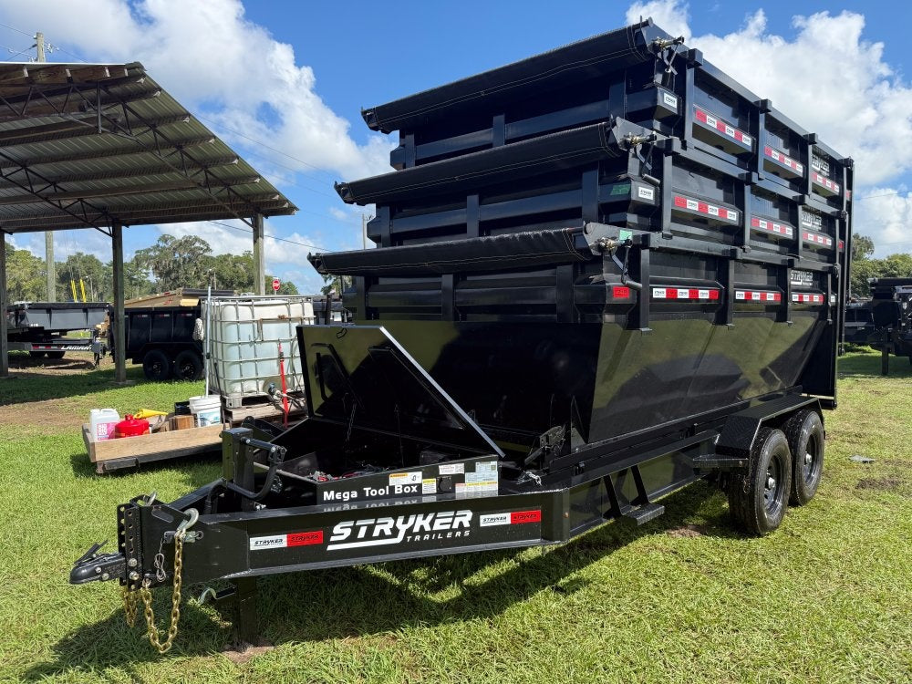 Stryker 14' BP Roll Off Bundle (2) 7k Axles + 3 Bins w/ 4' Walls - Roll Off Base Trailer/RO 14' Bumper Pull - Stryker Dealership Group