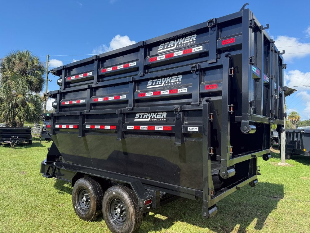 Stryker 14' BP Roll Off Bundle (2) 7k Axles + 3 Bins w/ 4' Walls - Roll Off Base Trailer/RO 14' Bumper Pull - Stryker Dealership Group