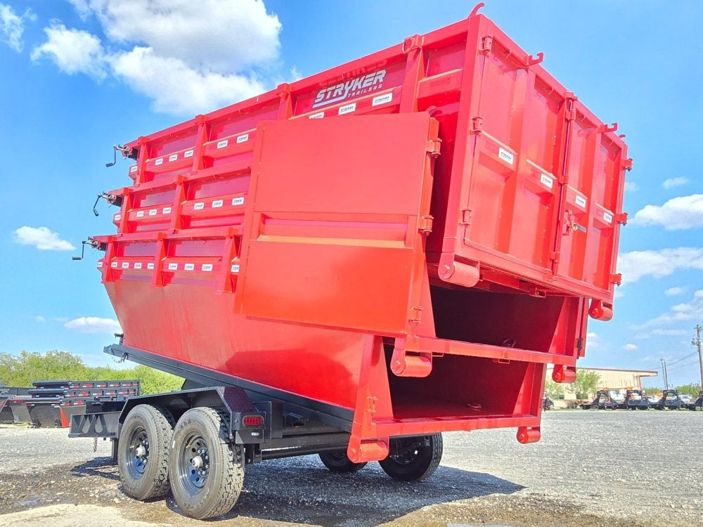 Stryker 14' BP Roll Off Bundle (2) 7k Axles + 3 Bins w/ 4' Walls - Roll Off Packages/RO 14' Bumper Pull - Stryker Dealership Group