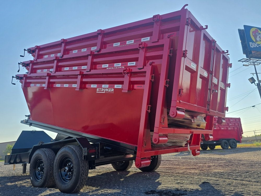 Stryker 14' BP Roll Off Bundle (2) 7k Axles + 3 Bins w/ 4' Walls - Roll Off Base Trailer/RO 14' Bumper Pull - Stryker Dealership Group