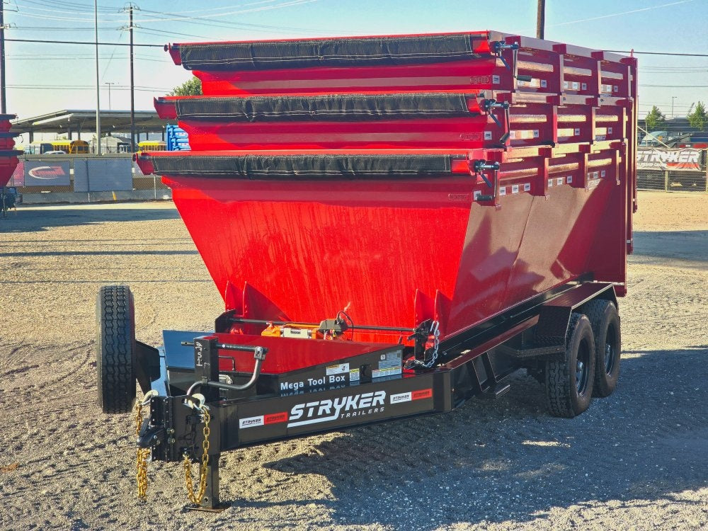 Stryker 14' BP Roll Off Bundle (2) 7k Axles + 3 Bins w/ 4' Walls - Roll Off Base Trailer/RO 14' Bumper Pull - Stryker Dealership Group