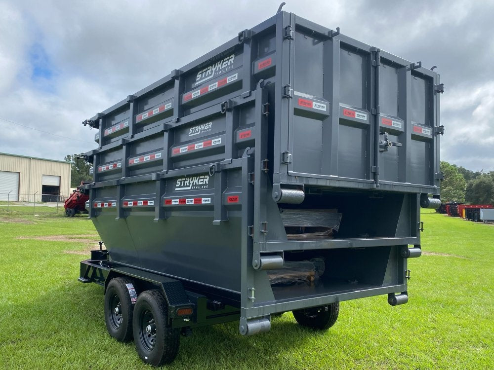 Stryker 14' BP Roll off Bundle (2) 7k Axles + 3 Bins w/ 4' Walls - Roll Off Packages/RO 14' Bumper Pull - Stryker Dealership Group