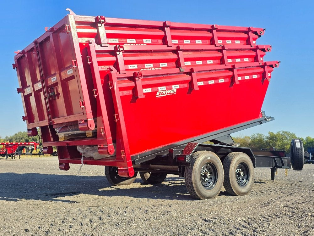 Stryker 14' BP Roll off Bundle (2) 7k Axles + 3 Bins w/ 4' Walls - Roll Off Packages/RO 14' Bumper Pull - Stryker Dealership Group