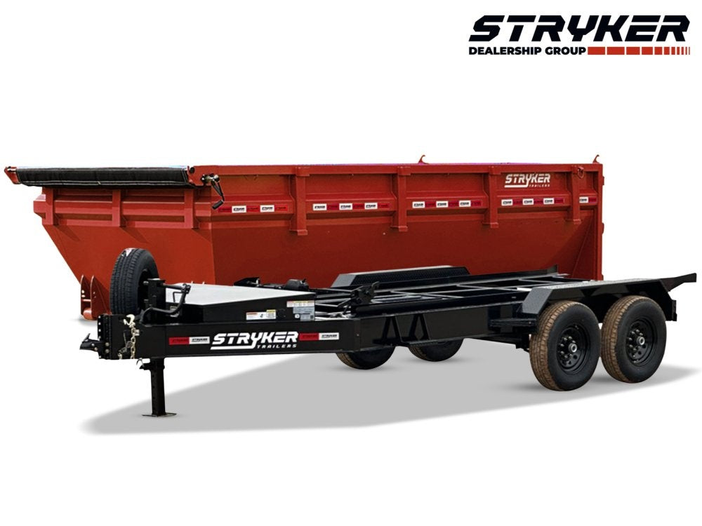 Stryker 16' BP Roll off Bundle (2) 7k Axles + 1 Bin w/ 4' Walls - Roll Off Packages/RO 16' Bumper Pull - Stryker Dealership Group