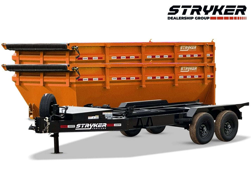 Stryker 16' BP Roll off Bundle (2) 7k Axles + 2 Bins w/ 4' Walls - Roll Off Packages/RO 16' Bumper Pull - Stryker Dealership Group