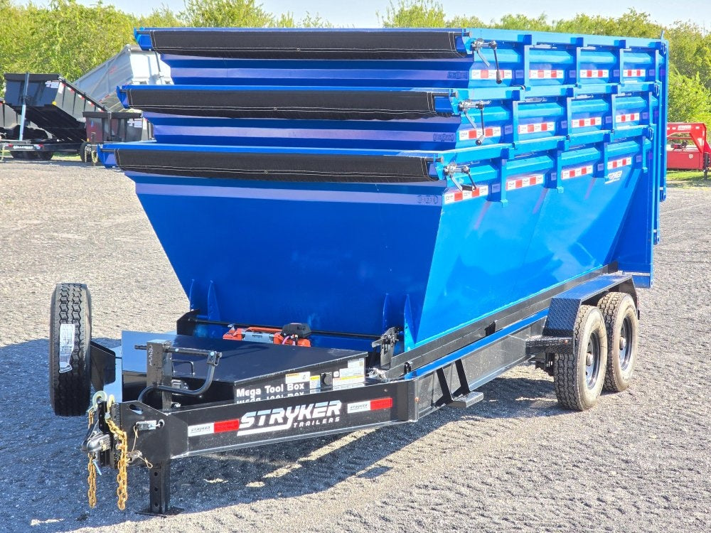 Stryker 16' BP Roll off Bundle (2) 7k Axles + 3 Bins w/ 4' Walls - Roll Off Packages/RO 16' Bumper Pull - Stryker Dealership Group