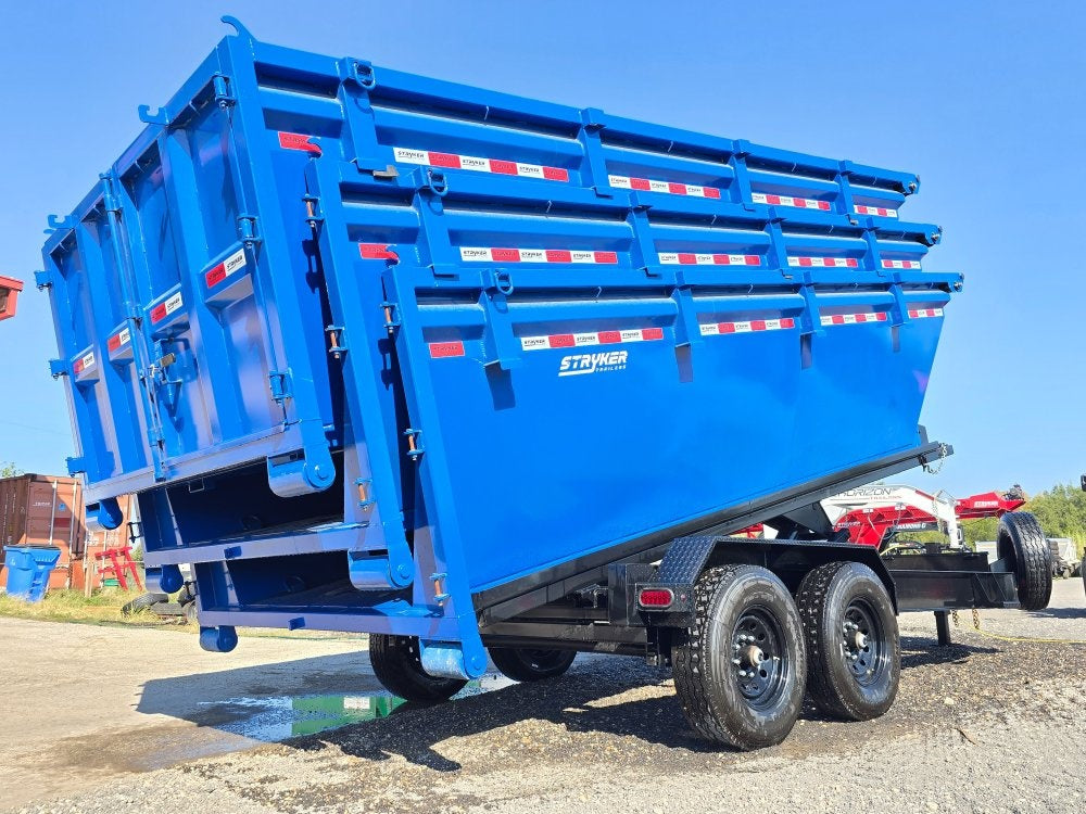 Stryker 16' BP Roll off Bundle (2) 7k Axles + 3 Bins w/ 4' Walls - Roll Off Packages/RO 16' Bumper Pull - Stryker Dealership Group