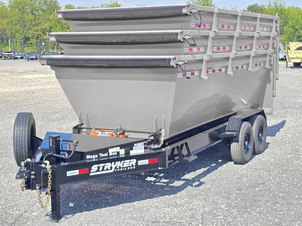Stryker 16' BP Roll off Bundle (2) 7k Axles + 3 Bins w/ 4' Walls - Roll Off Packages/RO 16' Bumper Pull - Stryker Dealership Group