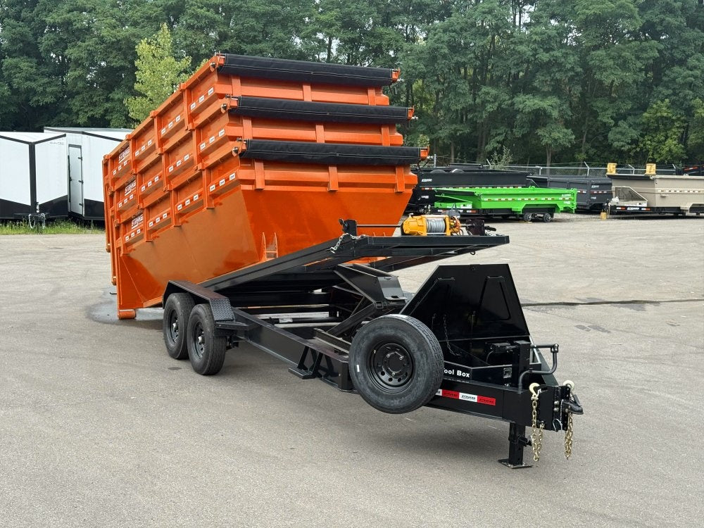 Stryker 16' BP Roll off Bundle (2) 7k Axles + 3 Bins w/ 4' Walls - Roll Off Packages/RO 16' Bumper Pull - Stryker Dealership Group