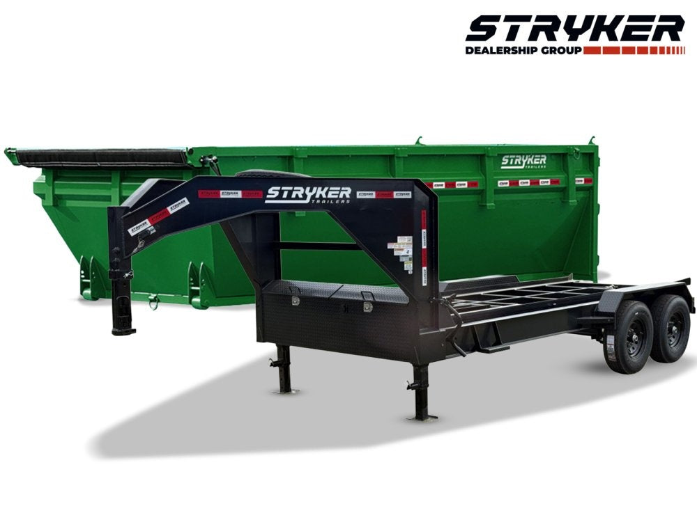 Stryker 16' GN Roll off Bundle (2) 7k Axles + 1 Bin w/ 4' Walls - Roll Off Packages/RO 16' Gooseneck - Stryker Dealership Group