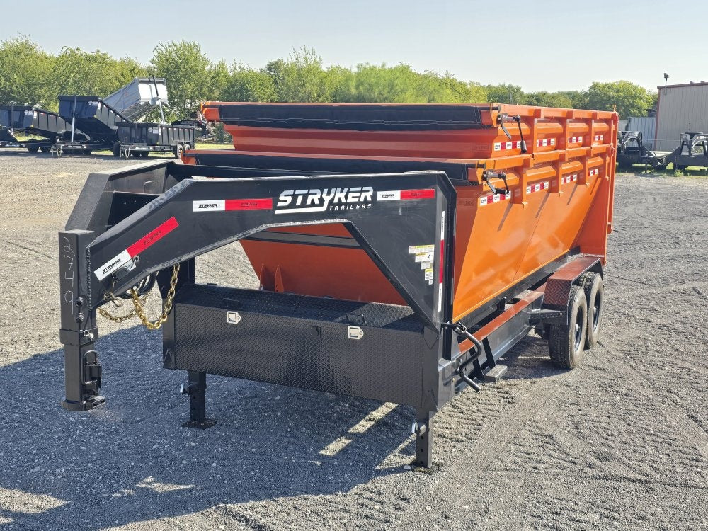 Stryker 16' GN Roll Off Bundle (2) 7k Axles + 2 Bins w/ 4' Walls - Roll Off Base Trailer/RO 16' Gooseneck - Stryker Dealership Group
