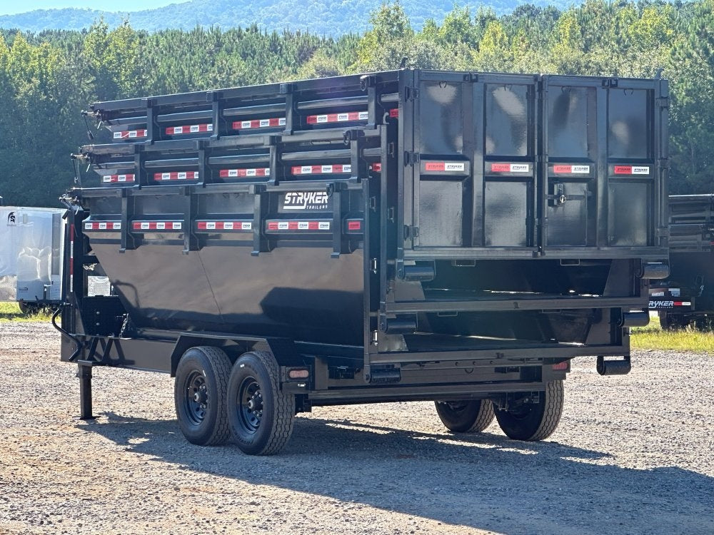 Stryker 16' GN Roll Off Bundle (2) 7k Axles + 2 Bins w/ 4' Walls - Roll Off Base Trailer/RO 16' Gooseneck - Stryker Dealership Group