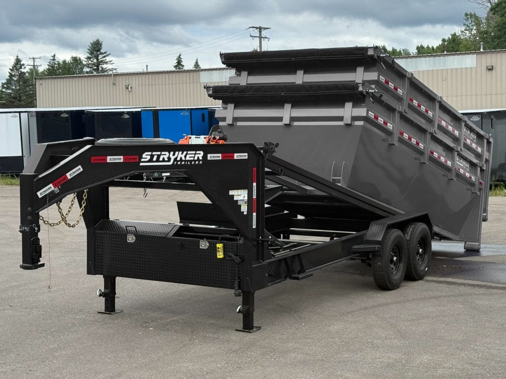 Stryker 16' GN Roll off Bundle (2) 7k Axles + 2 Bins w/ 4' Walls - Roll Off Packages/RO 16' Gooseneck - Stryker Dealership Group