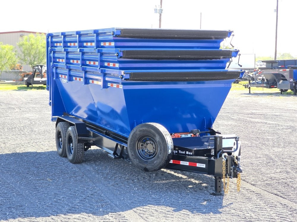 Stryker 16' RDZ BP Roll off Bundle (2) 7k Axles + 3 Bins w/ 4' Walls - Roll Off Packages/RO 16' Bumper Pull - Stryker Dealership Group