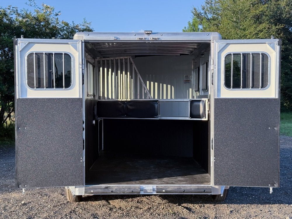 Sundowner Super Tack 3 Horse w/ Large Tack Room and Water Tank - White (2) 5,200lb Axles KC1359 - Stryker Dealership Group