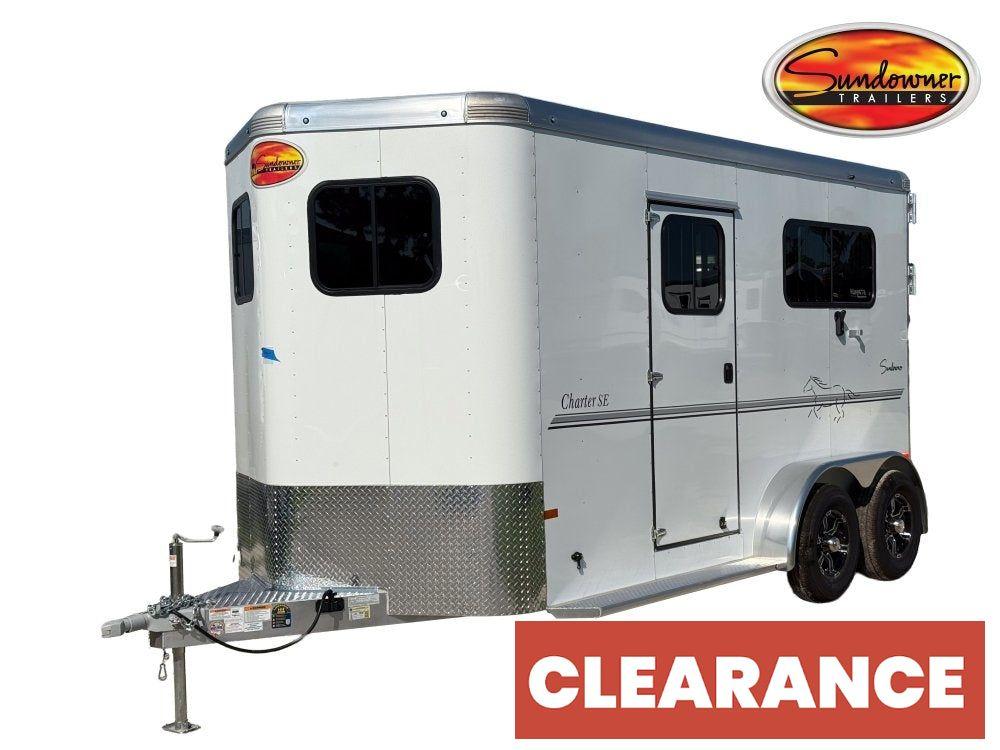 Sundowner 2 Horse Charter SE - White - (2) 3500lb Axles - 2 Horse - Horse Trailers - Stryker Dealership Group
