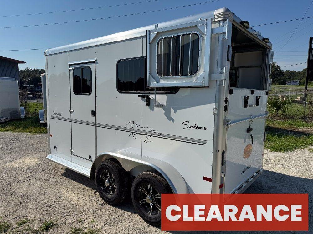 Sundowner 2 Horse Charter SE - White - (2) 3500lb Axles - 2 Horse - Horse Trailers - Stryker Dealership Group