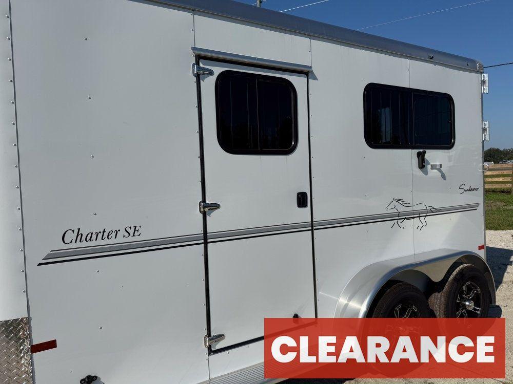 Sundowner 2 Horse Charter SE - White - (2) 3500lb Axles - 2 Horse - Horse Trailers - Stryker Dealership Group