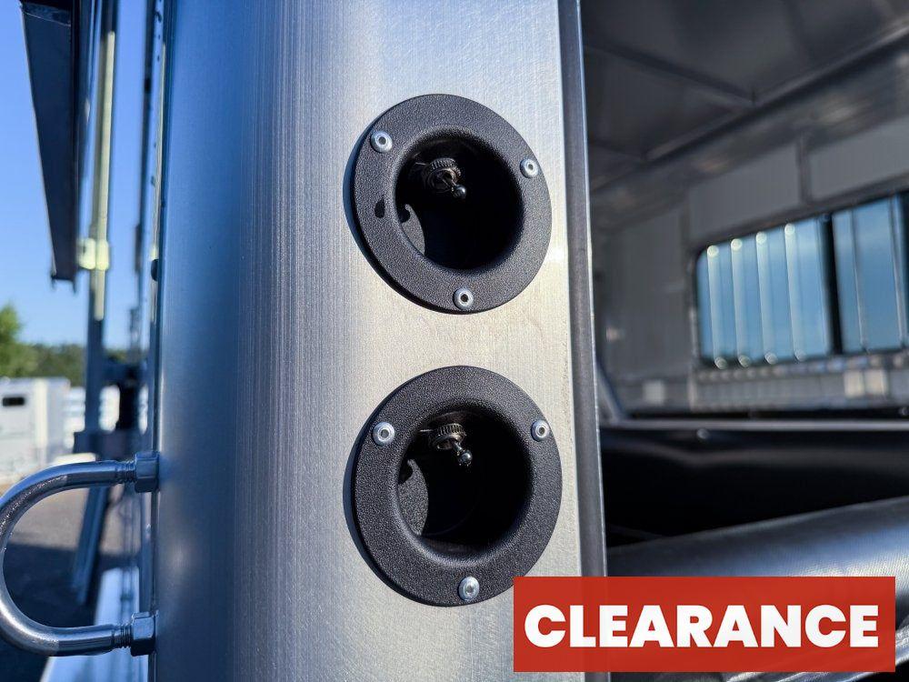 Sundowner Charter SE 2+1 Gooseneck Straight Load - White w/Stainless Nose (2) 5,200lb Axles - Side R - 2 Horse - Horse Trailers - Stryker Dealership Group