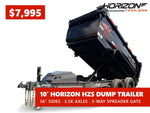 10' Horizon HZ5 Bumper Pull Dump Trailer 36" Side Walls - (2) 3.5K Axles 016519 - Stryker Dealership Group