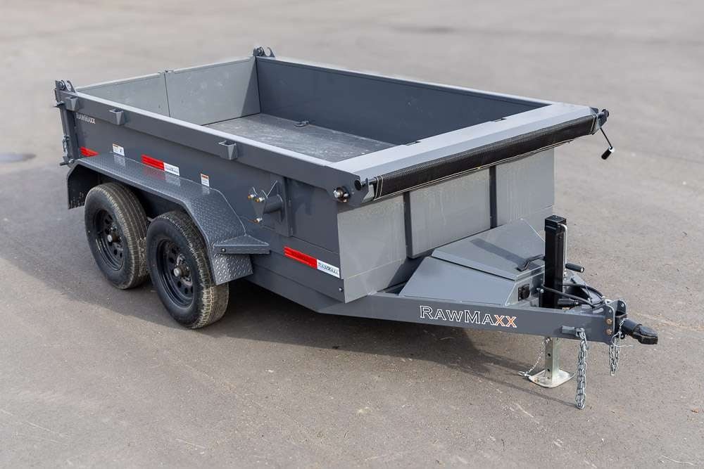 10' SDX Dump Trailer 5' Wide 22" Sides 7k GVWR Spreader Gate Ramps Tarp Kit 112970 - Stryker Dealership Group