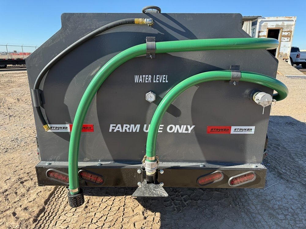 1000 Gallon Water Tank Trailer with Pump and Hose 003732 - Stryker Dealership Group