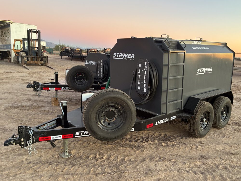 1000 Gallon Water Tank Trailer with Pump and Hose 004417 - Stryker Dealership Group