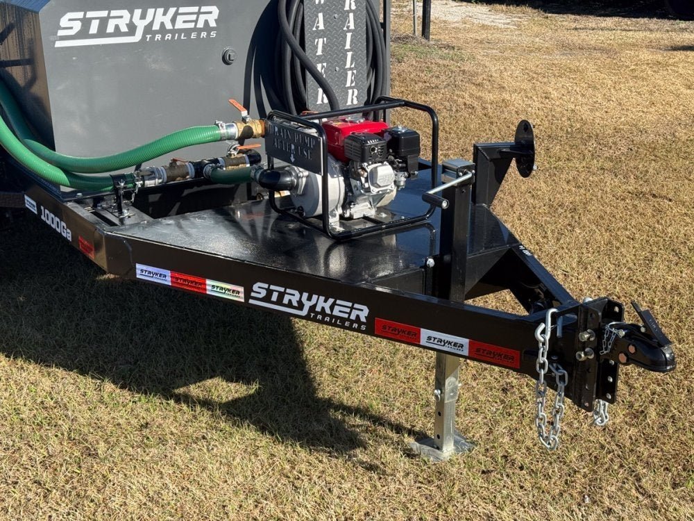 1000 Gallon Water Tank Trailer with Pump and Hose 004576 - Stryker Dealership Group