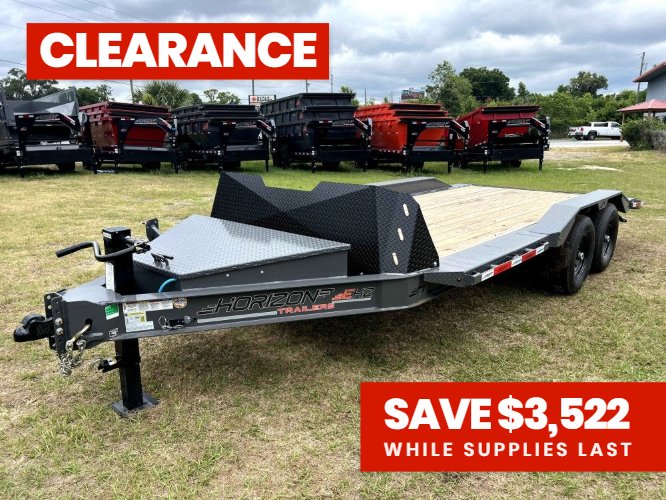 18' EHZ BP Equipment Trailer 2 - 7k Axles Slide in Ramps Drive Over Fenders 2746