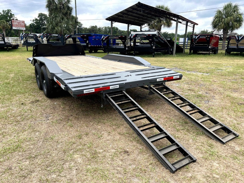 18' EHZ BP Equipment Trailer 2 - 7k Axles Slide in Ramps Drive Over Fenders 2746