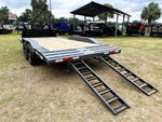 18' EHZ BP Equipment Trailer 2 - 7k Axles Slide in Ramps Drive Over Fenders 2746