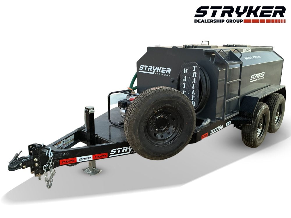 1000 Gallon Water Tank Trailer with Pump and Hose - Water Tank Trailer - Stryker Dealership Group