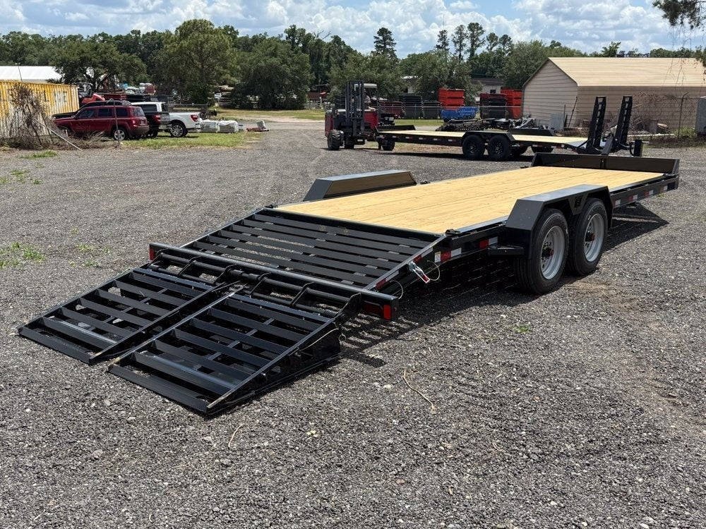 24' I-Beam Equipment Trailer Mega Ramps BP - 8k Axles - 17.6k 2007