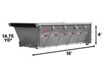 16' EDZ Roll Off Bin 4' Walls - Cloud Gray - #EDZ0006524 6524