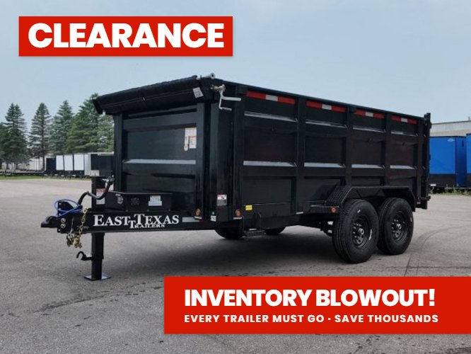 16' East Texas Bumper Pull Dump Trailer 48" Side Walls - (2) 8k Axles 047576