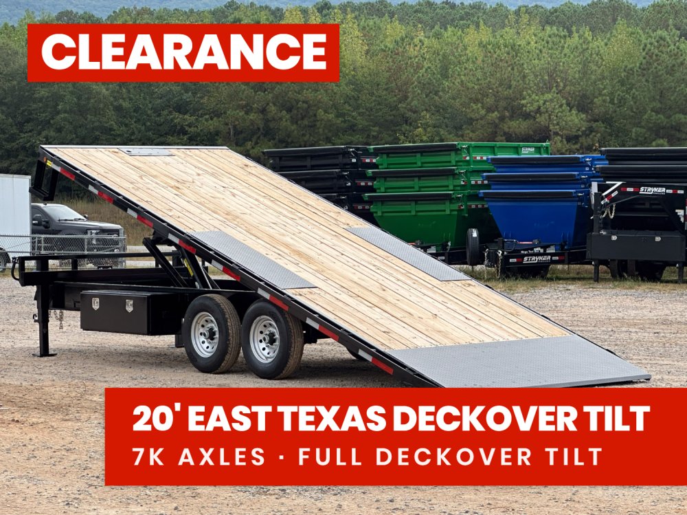 22' Bumper Pull Tilt Deckover Trailer - 7k Axles 48086