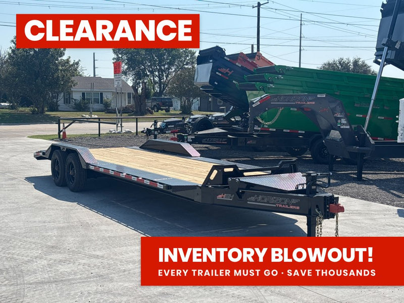 24' Horizon HEH Bumper Pull Equipment Trailer Drive Over Fenders Slide In Ramps - (2) 10K Axles 012514