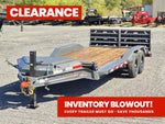 EHZ 20' x 83" BP EQUIPMENT TRAILER (2) 7K Axles, Mega Ramps, 14 Ply Tires 13435