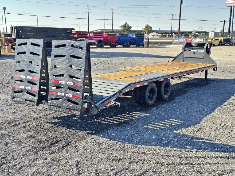 32' DKO Gooseneck Deckover 27' + 5' Mega Ramps (2) 12K Axles 11354