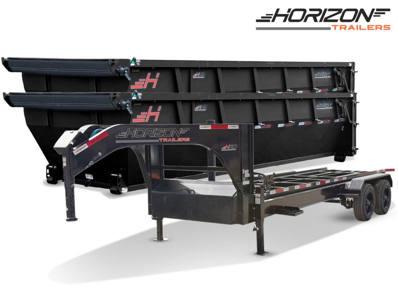 Horizon 20' HRD GN Roll off Bundle (2) 10k Axles + 2 Bins w/ 4' Walls 11914