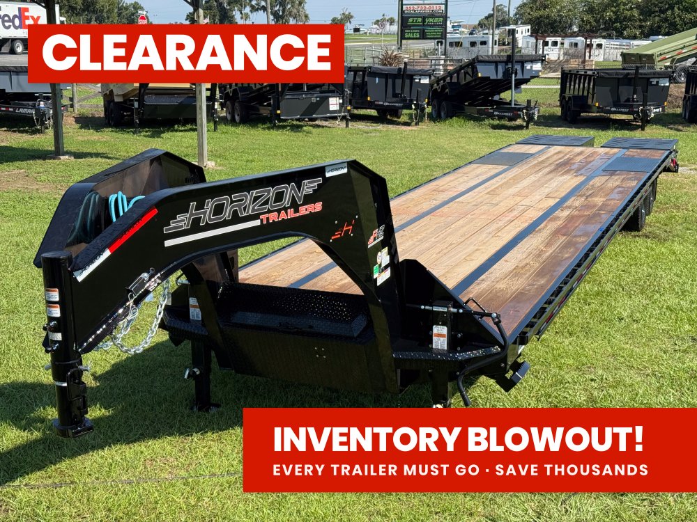 40' Horizon FHZ Gooseneck Dual Wheel Deckover Trailer Mega Ramps - (2) 12K Axles 13078