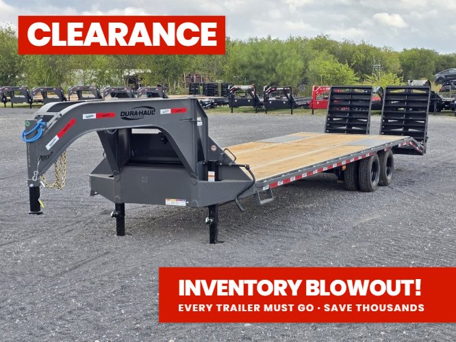 32' Dura-Hual DKO Gooseneck Dual Wheel Deckover Trailer Mega Ramps - (2) 12K Axles 11360