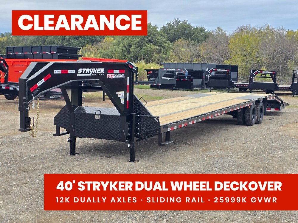 40' Stryker Gooseneck Dual Wheel Deckover Trailer Mega Ramps - (2) 12K Axles 003506