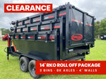 Dura Haul 14' GN Roll off Bundle (2) 8k Axles + 3 Bins w/ 4' Walls 10104
