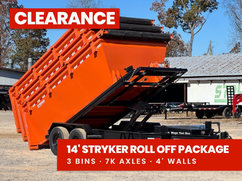 Stryker 14' BP Roll off Bundle (2) 7k Axles + 3 Bins w/ 4' Walls 2579