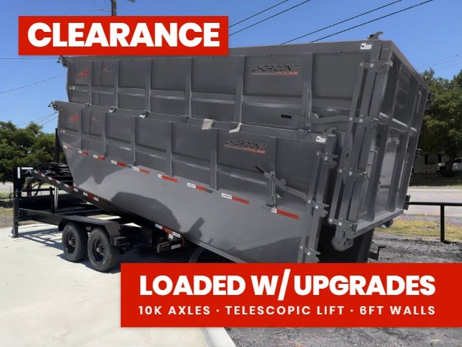 Horizon 20' HRD GN Roll off Bundle (2) 10k Axles + 2 Bins w/ 6' Walls 0096-B