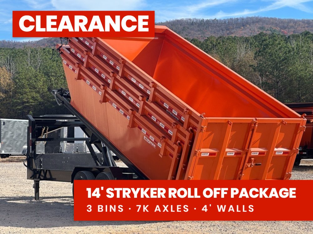 Stryker 14' GN Roll off Bundle (2) 7k Axles + 3 Bins w/ 4' Walls 2581-C