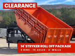 Stryker 14' GN Roll off Bundle (2) 7k Axles + 3 Bins w/ 4' Walls 2581-C