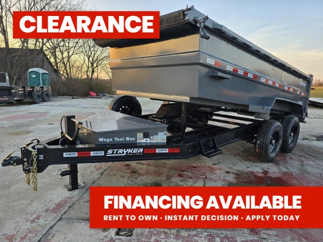 14' Stryker SDT Bumper Pull Dump Trailer 36" Side Walls - (2) 7k Axles 3762