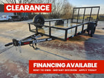 14' Utility Trailer (1) 3.5K Axle, 77" Wide 4' Gate 3765
